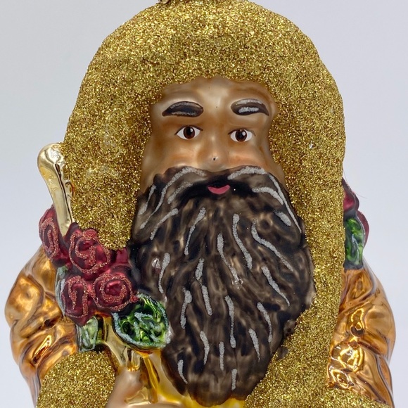 Santa Claus African American Glass Santa Christmas Ornament - Picture 10 of 11